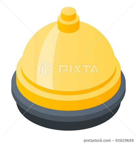 Butler gold bell icon, isometric style 93829689