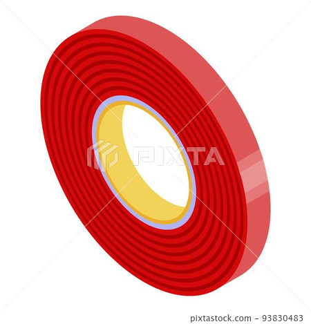 Red scotch tape icon, isometric style 93830483