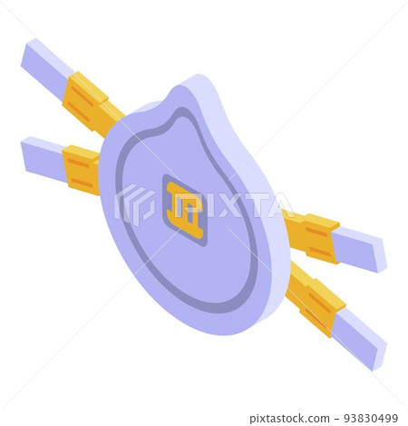 Flu medical mask icon, isometric style Flu medical mask icon, isometric style 93830499
