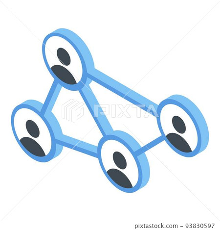 Affiliate marketing scheme icon, isometric style 93830597