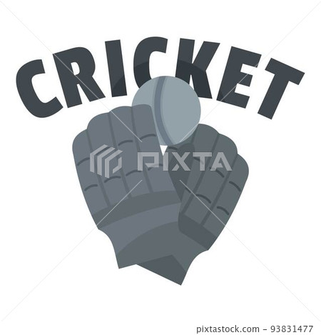 Cricket gloves logo, flat style 93831477