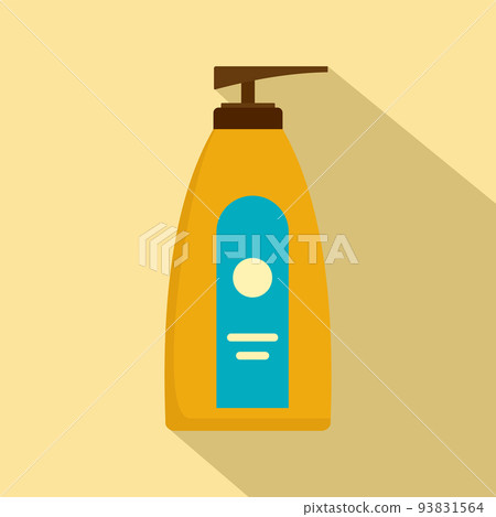 Dispenser lotion sun icon, flat style 93831564