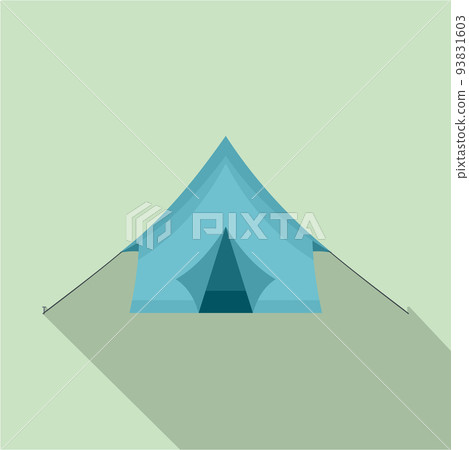 Camp tent icon, flat style Camp tent icon, flat style 93831603