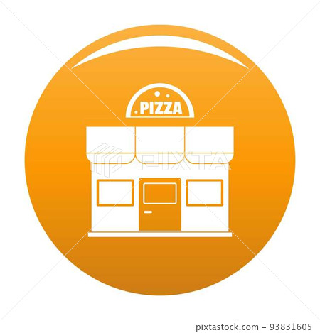 Pizza shop icon vector orange Pizza shop icon vector orange 93831605