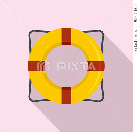 Life buoy icon, flat style Life buoy icon, flat style 93831606