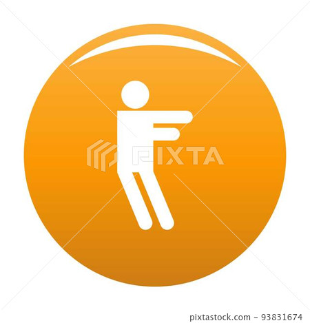 Stick figure stickman icon vector orange 93831674