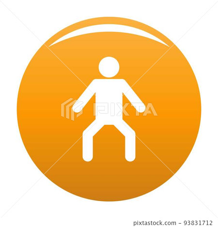 Stick figure stickman icon vector orange Stick figure stickman icon vector orange 93831712