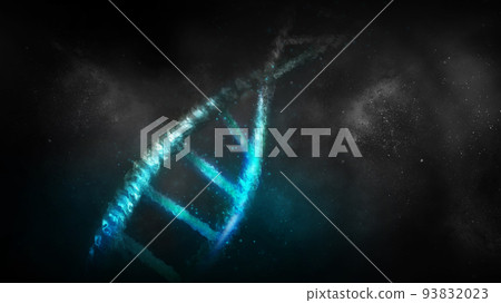 Fragment of DNA double helix model, 3D render. Fragment of DNA double helix model, 3D render. 93832023