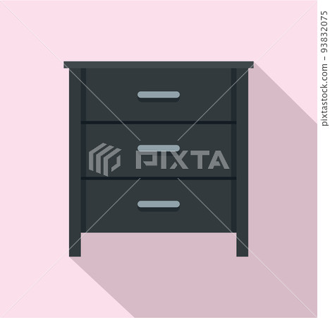 Black nightstand icon, flat style 93832075