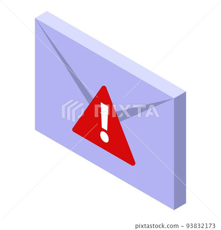 Fraud mail virus icon, isometric style Fraud mail virus icon, isometric style 93832173