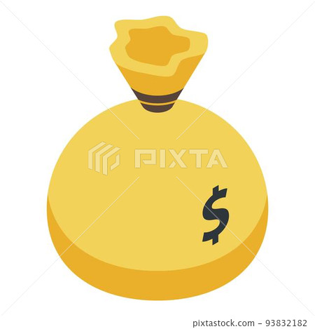 Fraud money bag icon, isometric style 93832182