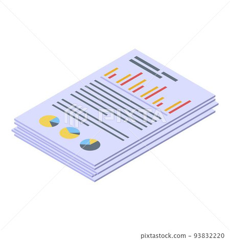 Reporter statistic papers icon, isometric style 93832220