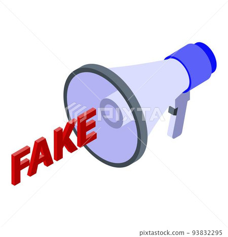 Fake megaphone news icon, isometric style 93832295