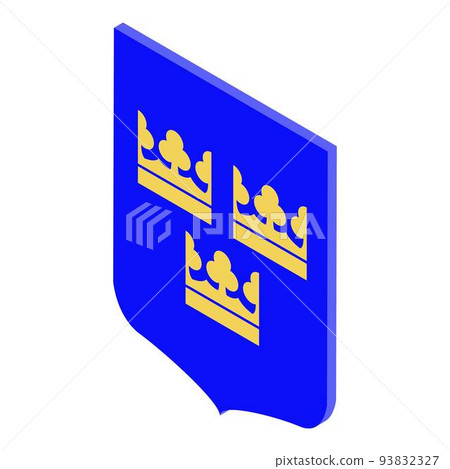 Swedish emblem icon, isometric style 93832327