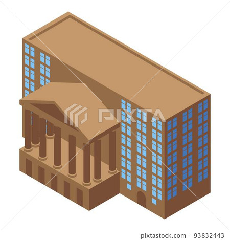 Broker courthouse icon, isometric style Broker courthouse icon, isometric style 93832443