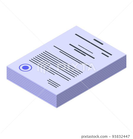 Broker paper pack icon, isometric style Broker paper pack icon, isometric style 93832447