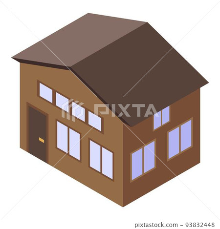 Broker house icon, isometric style 93832448