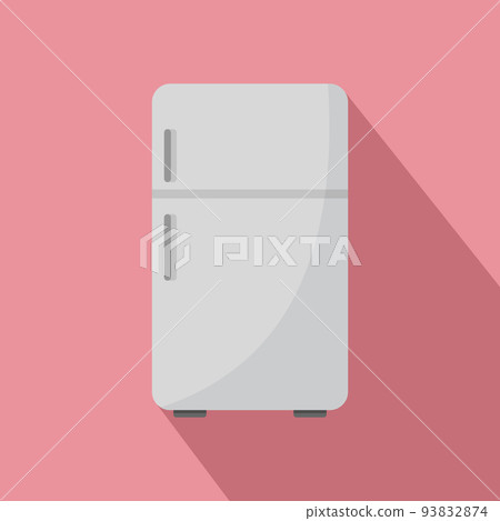 Retro fridge icon, flat style 93832874