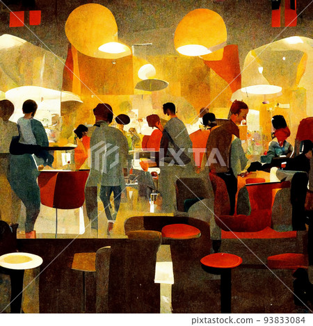 Men and women dressed in elegant clothing sitting at bar, talking and drinking alcoholic beverages. 93833084