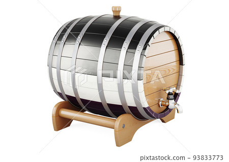 Wooden barrel with asexual flag, 3D rendering 93833773