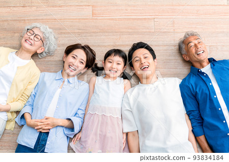 Family portrait lying on back 93834184