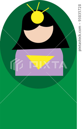 Icon illustration of the moon princess that appears in Japanese folk tales 93835728