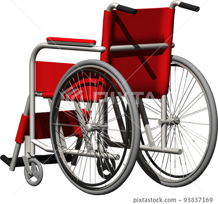 Background transparent illustration of a red wheelchair used for medical and nursing care Background transparent illustration of a red wheelchair used for medical and nursing care 93837169
