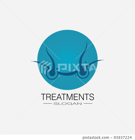 Hair treatment logo vector icon template Hair treatment logo vector icon template 93837224