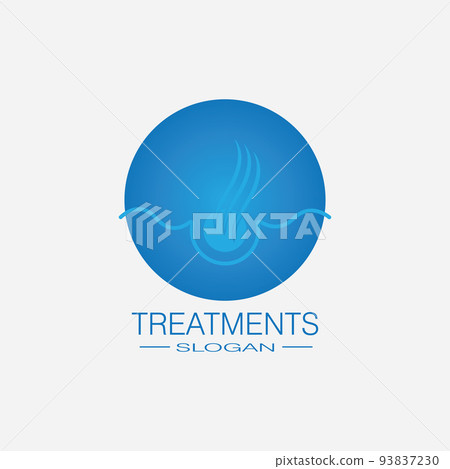 Hair treatment logo vector icon template Hair treatment logo vector icon template 93837230