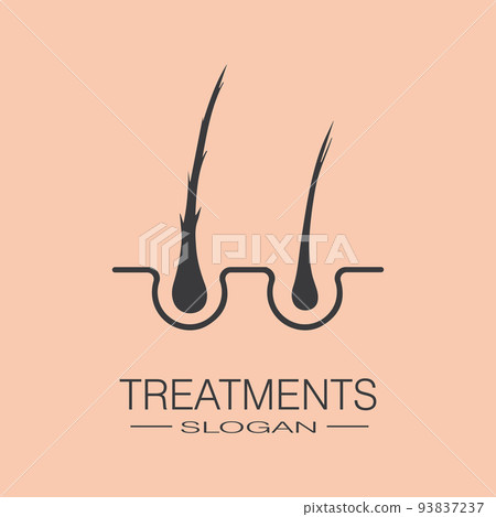 Hair treatment logo vector icon template Hair treatment logo vector icon template 93837237