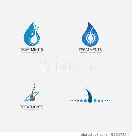 Hair treatment logo vector icon template Hair treatment logo vector icon template 93837254