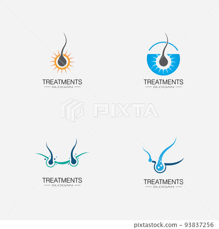 Hair treatment logo vector icon template Hair treatment logo vector icon template 93837256