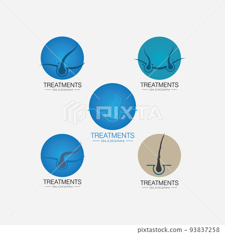 Hair treatment logo vector icon template Hair treatment logo vector icon template 93837258