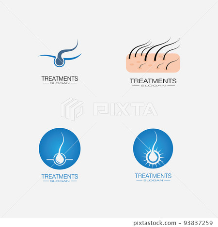Hair treatment logo vector icon template Hair treatment logo vector icon template 93837259