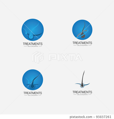 Hair treatment logo vector  icon template 93837261