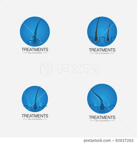 Hair treatment logo vector icon template Hair treatment logo vector icon template 93837262