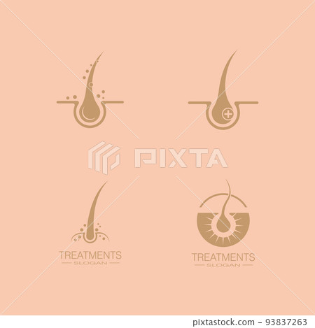 Hair treatment logo vector icon template Hair treatment logo vector icon template 93837263