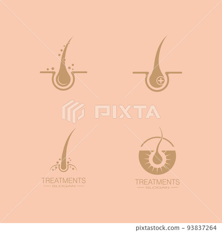 Hair treatment logo vector  icon template 93837264
