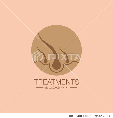 Hair treatment logo vector icon template Hair treatment logo vector icon template 93837285