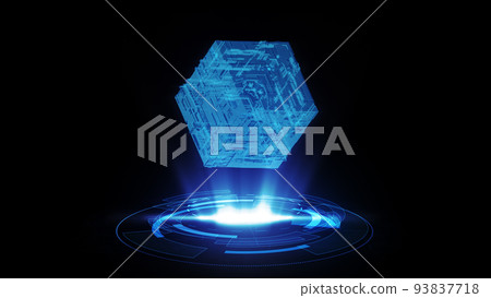Digital Technology Futuristic Circuit Box Chain Cube Hologram Hud Background Digital Technology Futuristic Circuit Box Chain Cube Hologram Hud Background 93837718