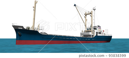It is an illustration of a blue cargo ship moored in the port. background transparent image 93838399