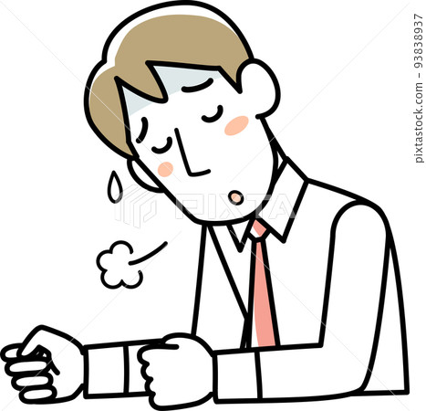 Upper body of a young man suffering from fatigue 93838937