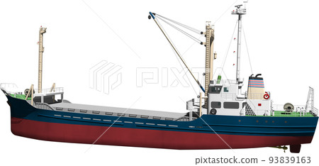 A bird's-eye view illustration of a blue cargo ship created all the way down to the bottom of the ship. background transparent image 93839163