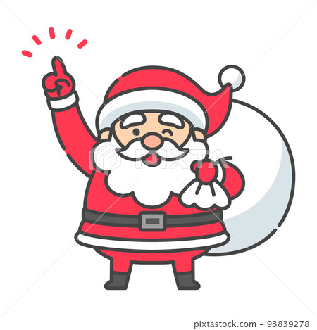 Illustration material of Santa Claus with a gift bag pointing Illustration material of Santa Claus with a gift bag pointing 93839278