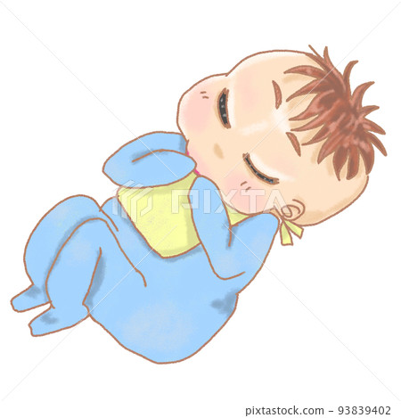 Baby curled up cartoon deals image