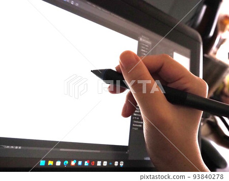 Hand using a liquid tab/Hand trying to draw an illustration 2 Hand using a liquid tab/Hand trying to draw an illustration 2 93840278