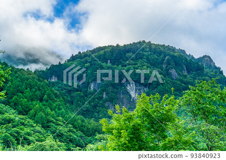 Mt.Shokujo seen from Higaku-no-Yu of Shin-Hotaka Onsen in Okuhida Onsengo, Gifu Prefecture Mt.Shokujo seen from Higaku-no-Yu of Shin-Hotaka Onsen in Okuhida Onsengo, Gifu Prefecture 93840923