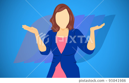 woman show hand for presentation product or item business marketing concept. vector illustration eps10 woman show hand for presentation product or item business marketing concept. vector illustration eps10 93841986