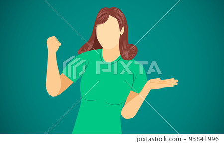 woman very happy show hand success finish goal on target vector illustration eps10 93841996