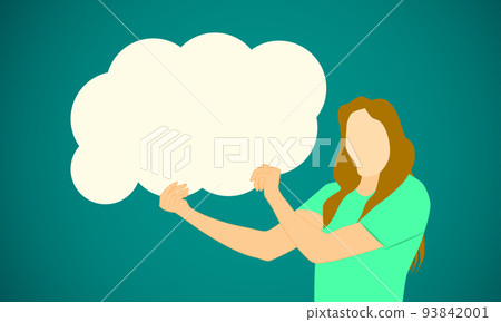 woman show sign board for text. vector illustration eps10 93842001